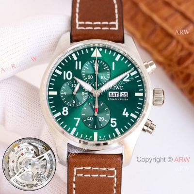 Swiss Replica IWC Schaffhausen Pilot's IW378005 Watch Green Dial 43mm